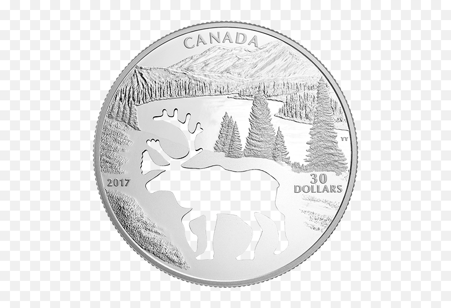 Woodland Caribou Cutout Png - Oz Pure Silver Coin Endangered Animal Cutout Whooping Crane Mintage 5500 2017,Caribou Png