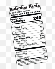 Interactive Nutrition Facts Label - De Arroz Engllish png