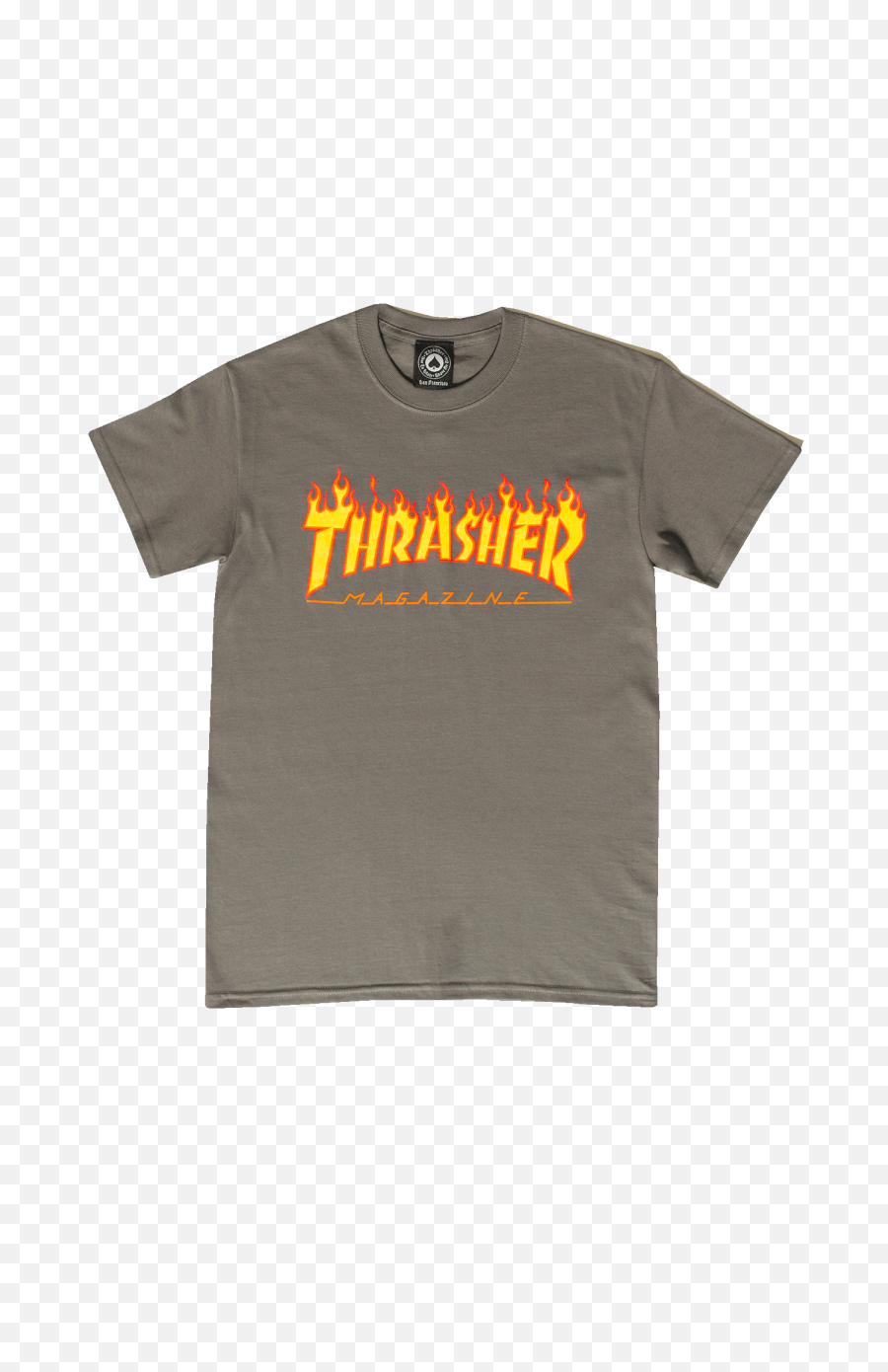 Thrasher Flame Logo T - Shirt Charcoal Full Size Png Thrasher Flame Shirt Red,Thrasher Png
