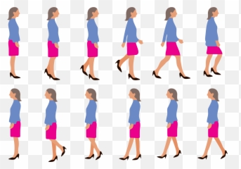 Walk Cycle Walking Woman - Vector Walk Cycle Png,Girl Walking Png