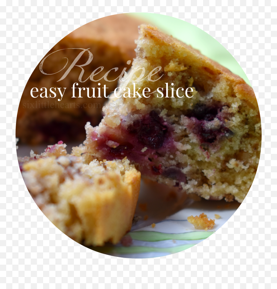 Six Little Hearts Fruit Cake Slice Recipe Easy School - Bánh Png,Cake Slice Png