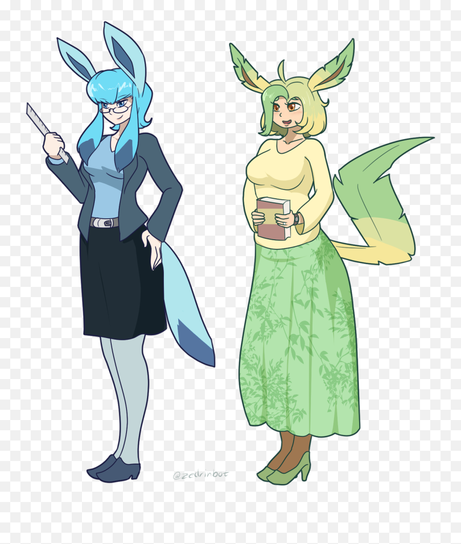 Leafeon Gjinkas - Glaceon And Leafeon Cute Png,Glaceon Png