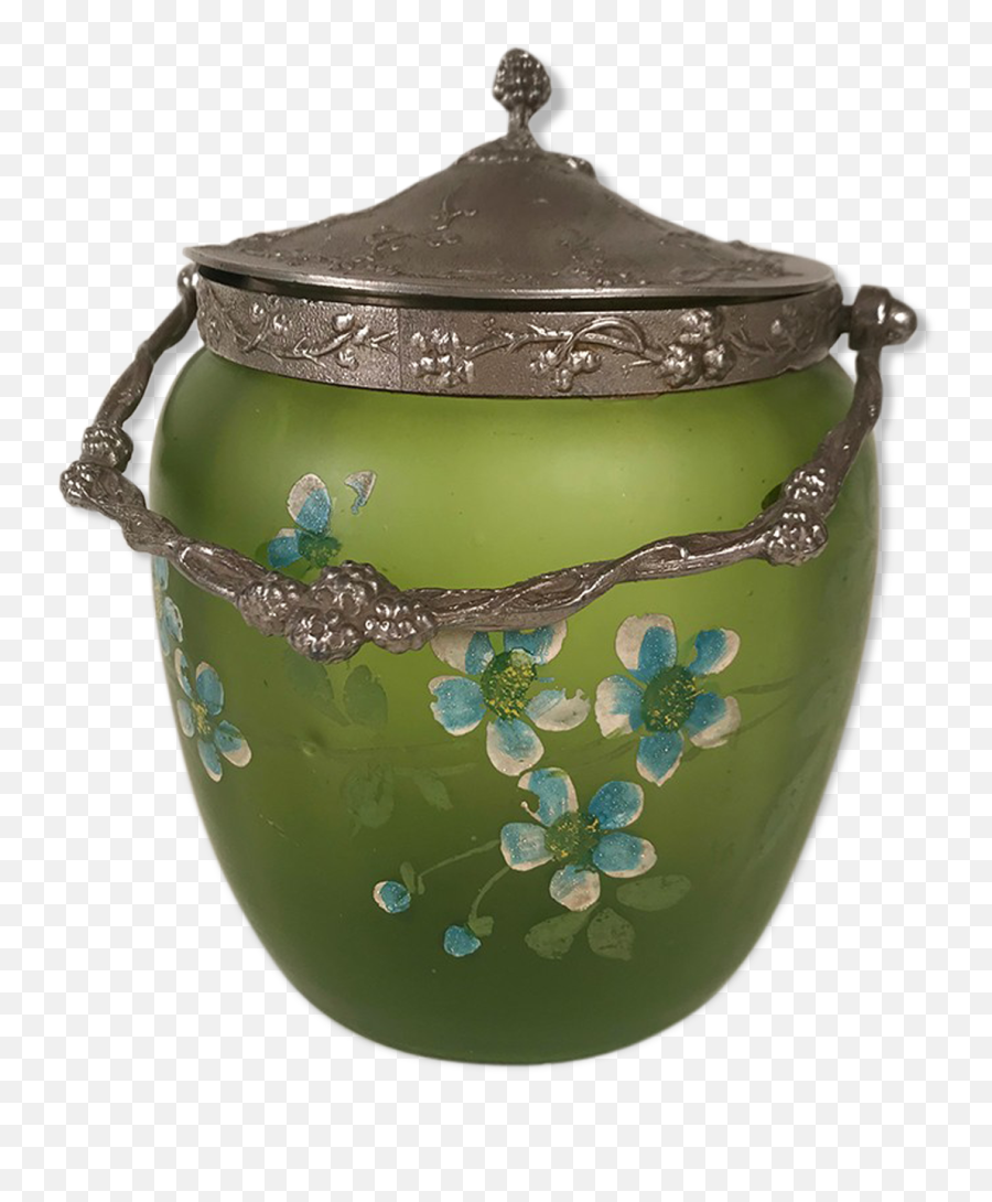 Green Glass Cookie Jar Circa 1900 Selency - Ceramic Png,Cookie Jar Png