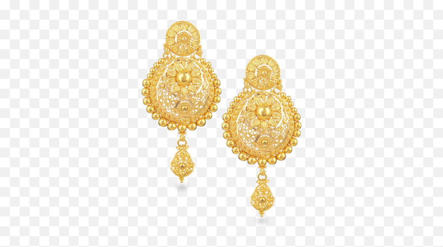 Indian Gold Earring Png Image - Transparent Background Gold Earrings Png,Gold Earring Png