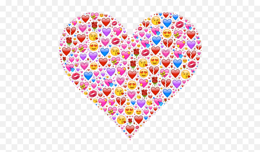 Romantic Heart Full Of Emoji Hearts By Jutulen Inktale - Heart Made Of Heart Emojis Png,Emoji Hearts Transparent
