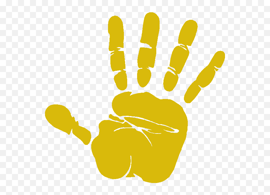 Yellow Handprint - Transparent Hand Print Clip Art Png,Handprint Png