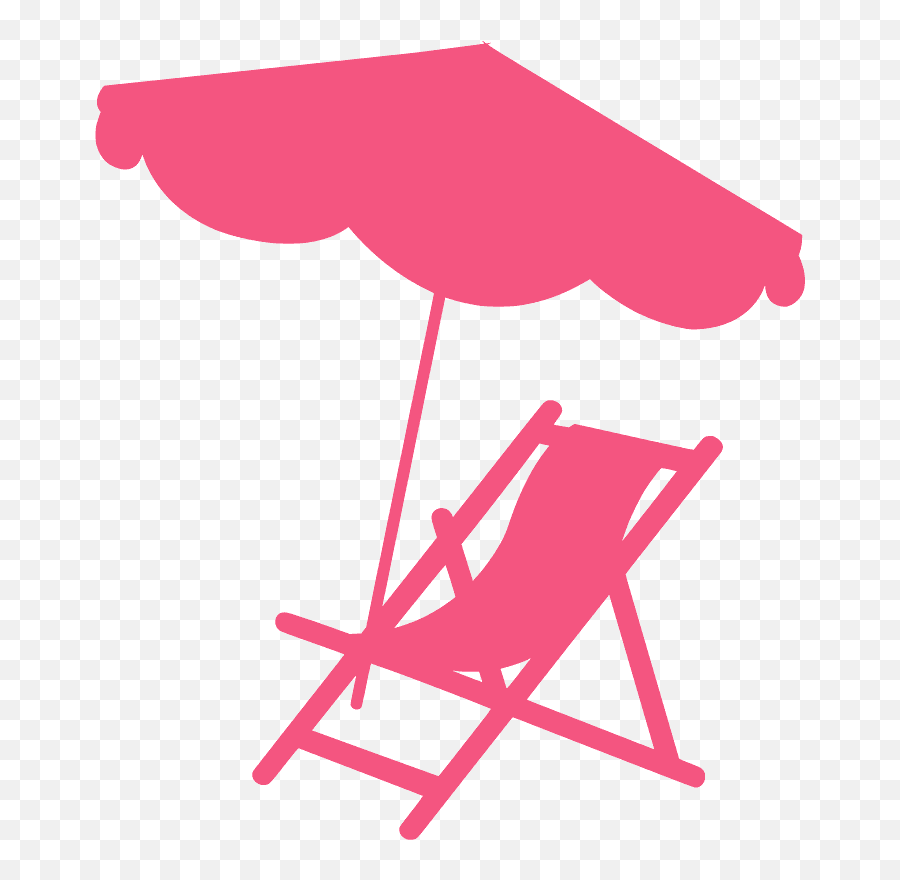 Beach Chair And Umbrella Silhouette - Free Vector Beach Chair Clipart Png,Beach Silhouette Png