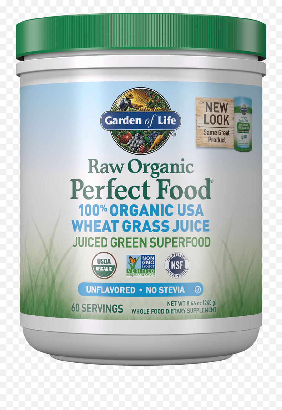 100 Organic Wheat Grass Juice Raw Garden Of Life - Raw Organic Wheat Grass Juice Powder Png,100% Natural Png