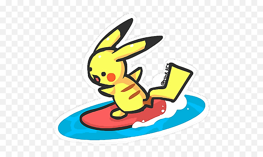 Pokemon Pikachu Surf Kawaii Freetoedit - Link Pikachu Kawaii Pikachu Gif Transparent Png,Pikachu Gif Transparent