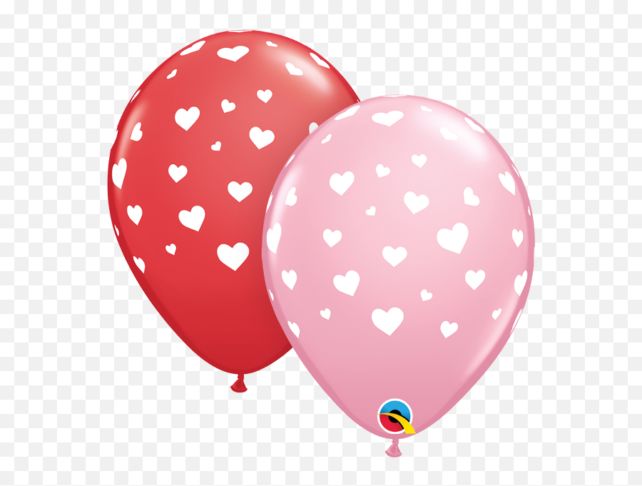 11 Random Hearts Red Pink 50 Per Bag Latex Balloons - 1st Birth Day For Boy Png,Pink Balloons Png