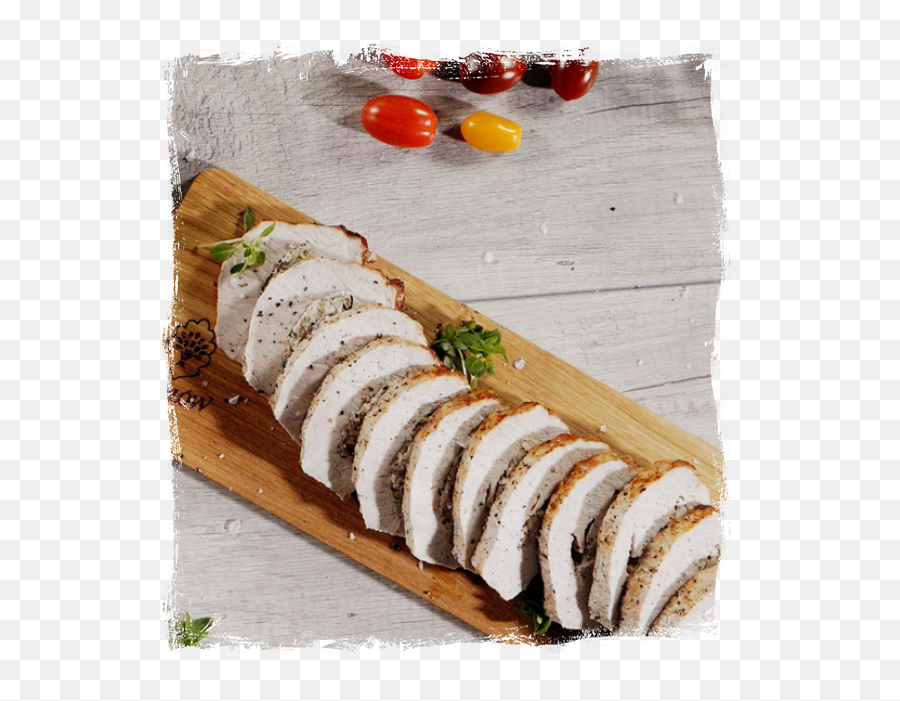 Pork Loin With Meat Curd Cheese And Oyster Mushroom - Cherry Tomato Png,Stuffing Png