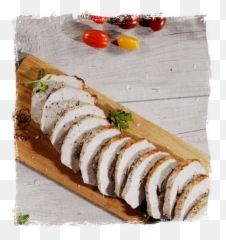 Pork Loin With Meat Curd Cheese And Oyster Mushroom - Cherry Tomato Png,Stuffing Png