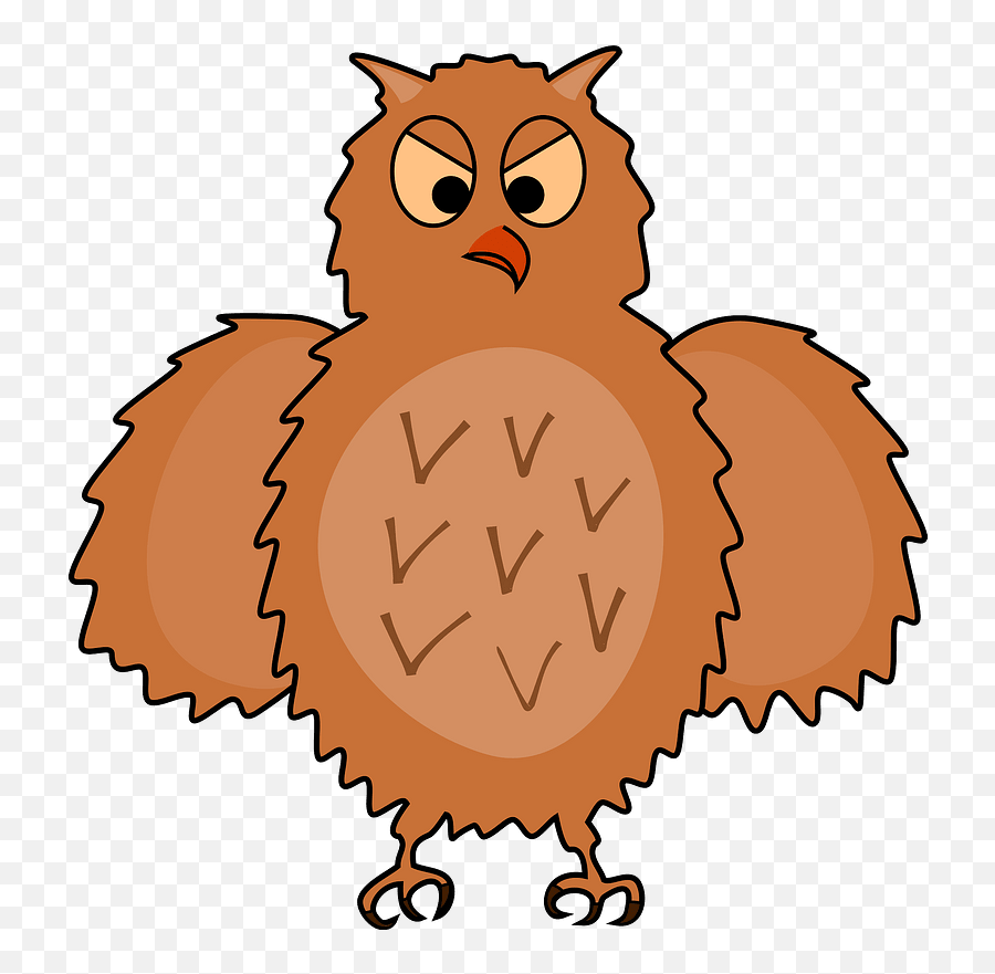 Brown Furry Owl With Wings Out Clipart Free Download - Mumtaz Png,Furry Png