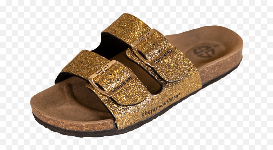 Simply Southern Gold Glitter Sandals - Sandal Png,Gold Glitter Transparent