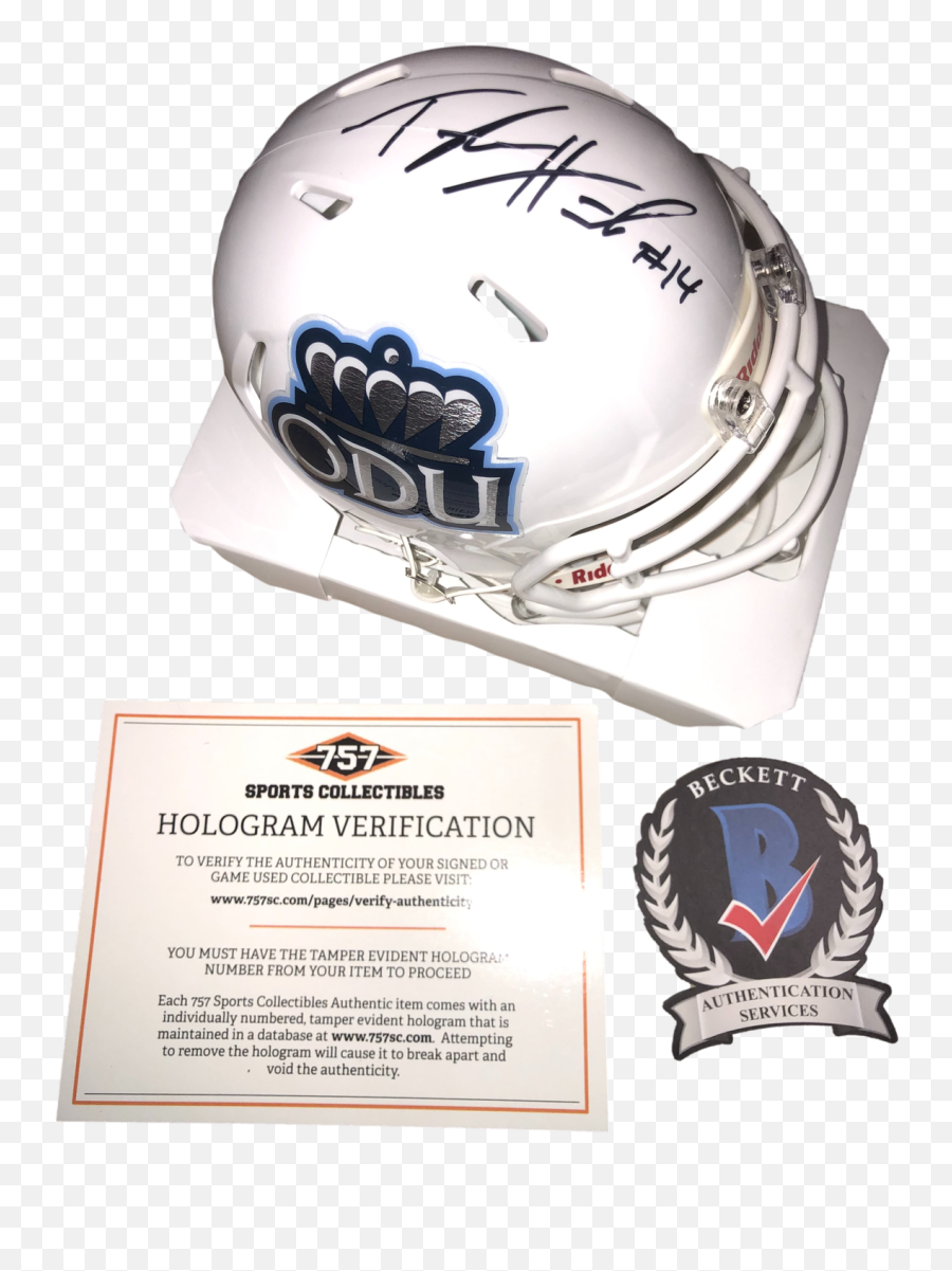 Old Dominion Monarchs Taylor Heinicke Signed Autograph Odu Mini - Revolution Helmets Png,Destiny Collect Energy Spikes Icon