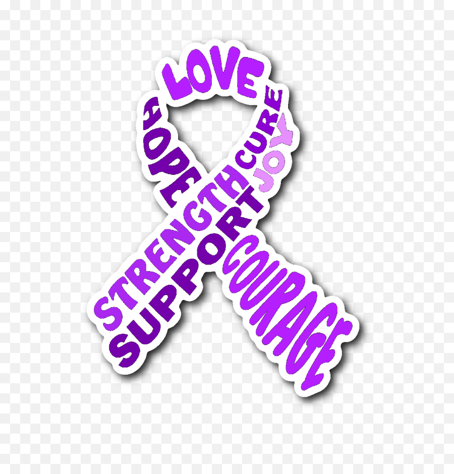 Download Purple Awareness Ribbon With - Purple Cancer Ribbon Png,Purple Ribbon Png