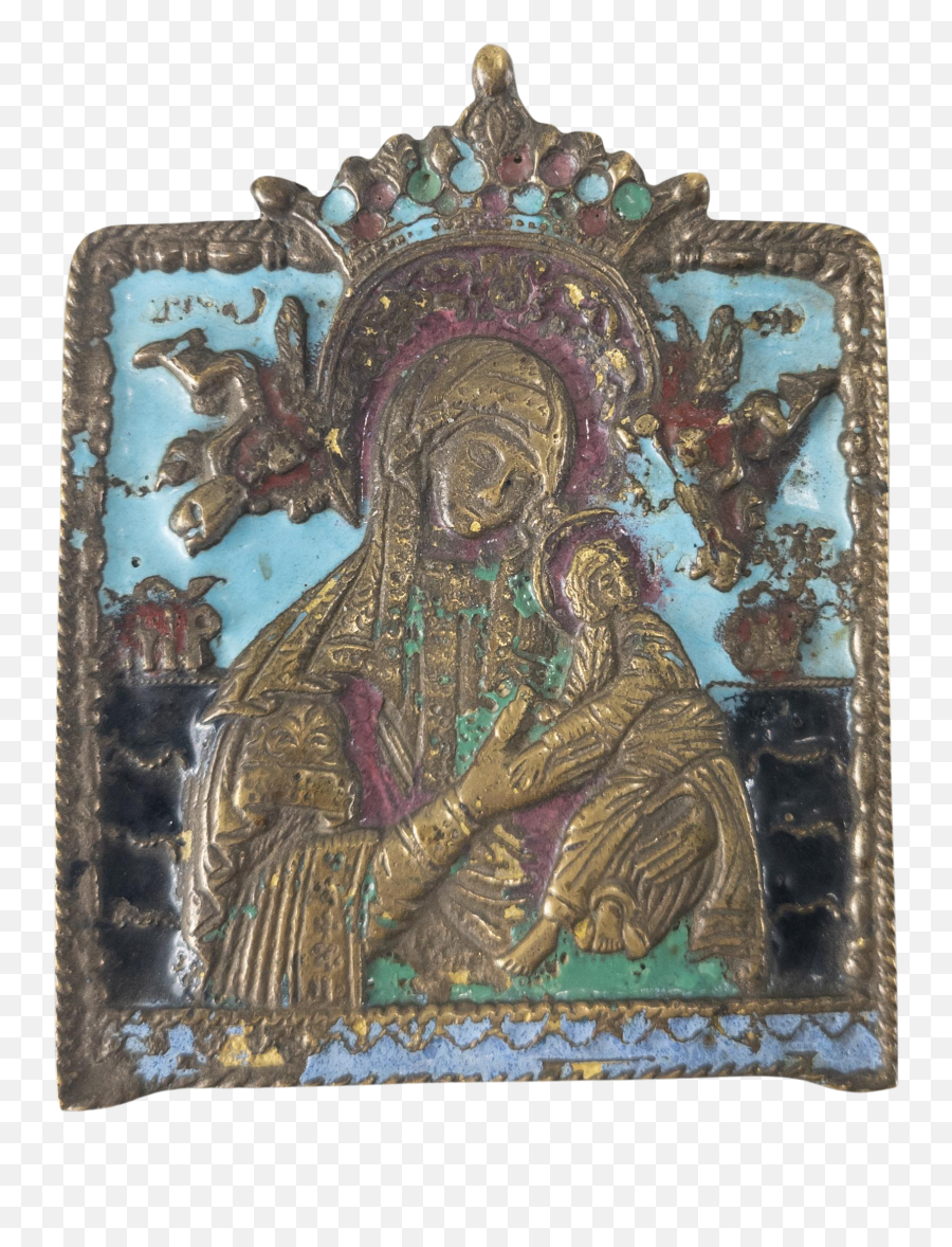 Enameled Russian Bronze Christian Religious Icon - Artifact Png,Official Madonna Fan Club Icon