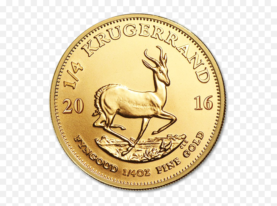 Bullion Gold Coin Krugerrand Oz - 1 4 Oz Gold Krugerrand Png,Gold Coins Icon