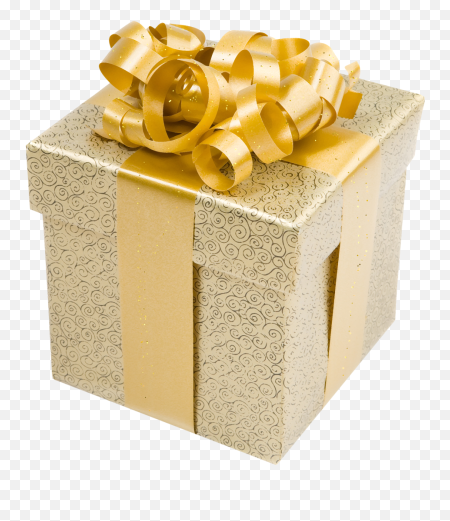 Download Gold Gift Box Clip Art - Gold Present Png,Present Png