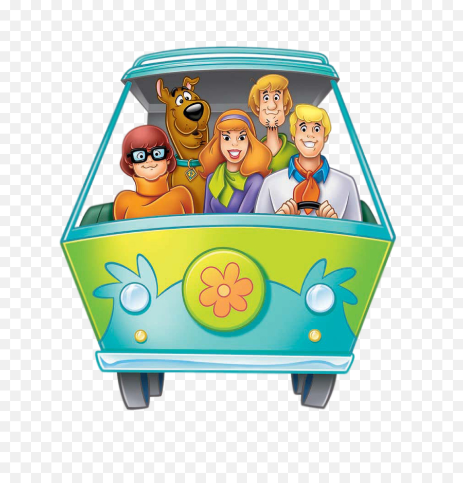 Scooby Doo Gang In Mystery Machine - Mystery Machine Scooby Doo Clipart Png,Mystery Machine Png