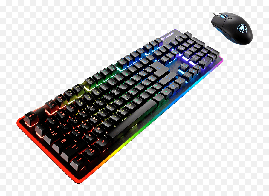 Cougar Deathfire Ex Gaming - Rainbow Glowing Keyboard And Mouse And Mousepad Png,Keyboard And Mouse Png