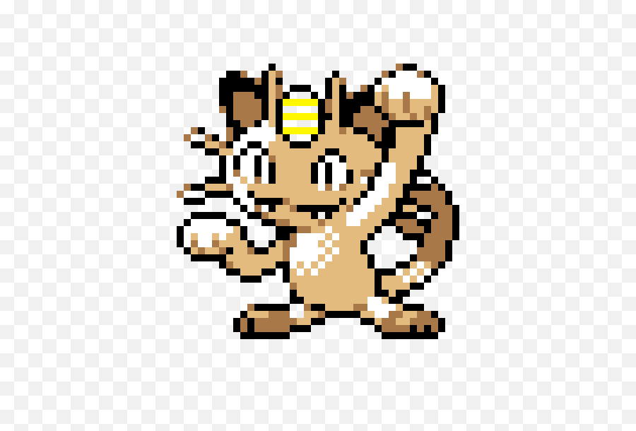 Meowth Transparent Pixel Clip Black And - Pokemon Meowth Perler Bead Pattern Png,Meowth Png