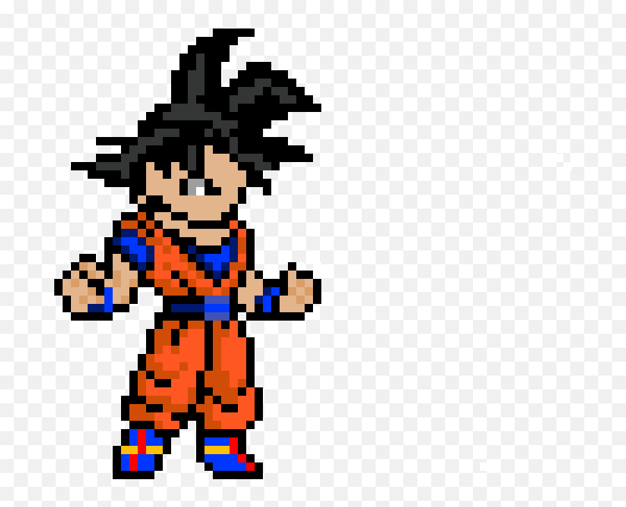 Pixel Art Dragon Ball Png Image With No - Goku Pixel Art,Goku Transparent Background