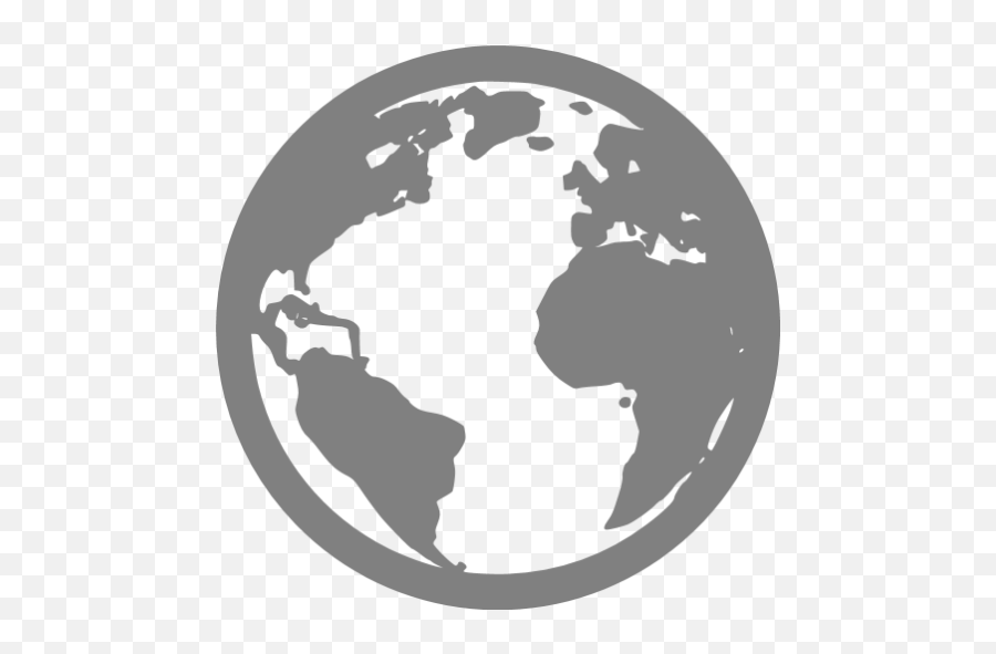 Gray Globe 2 Icon - Transparent Earth Icon Png,Earth Icon Png