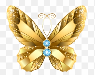 Cartoon Ornate Golden Butterfly Element - Butterfly Gold Gold Golden Butterfly Png,Gold Butterfly Png
