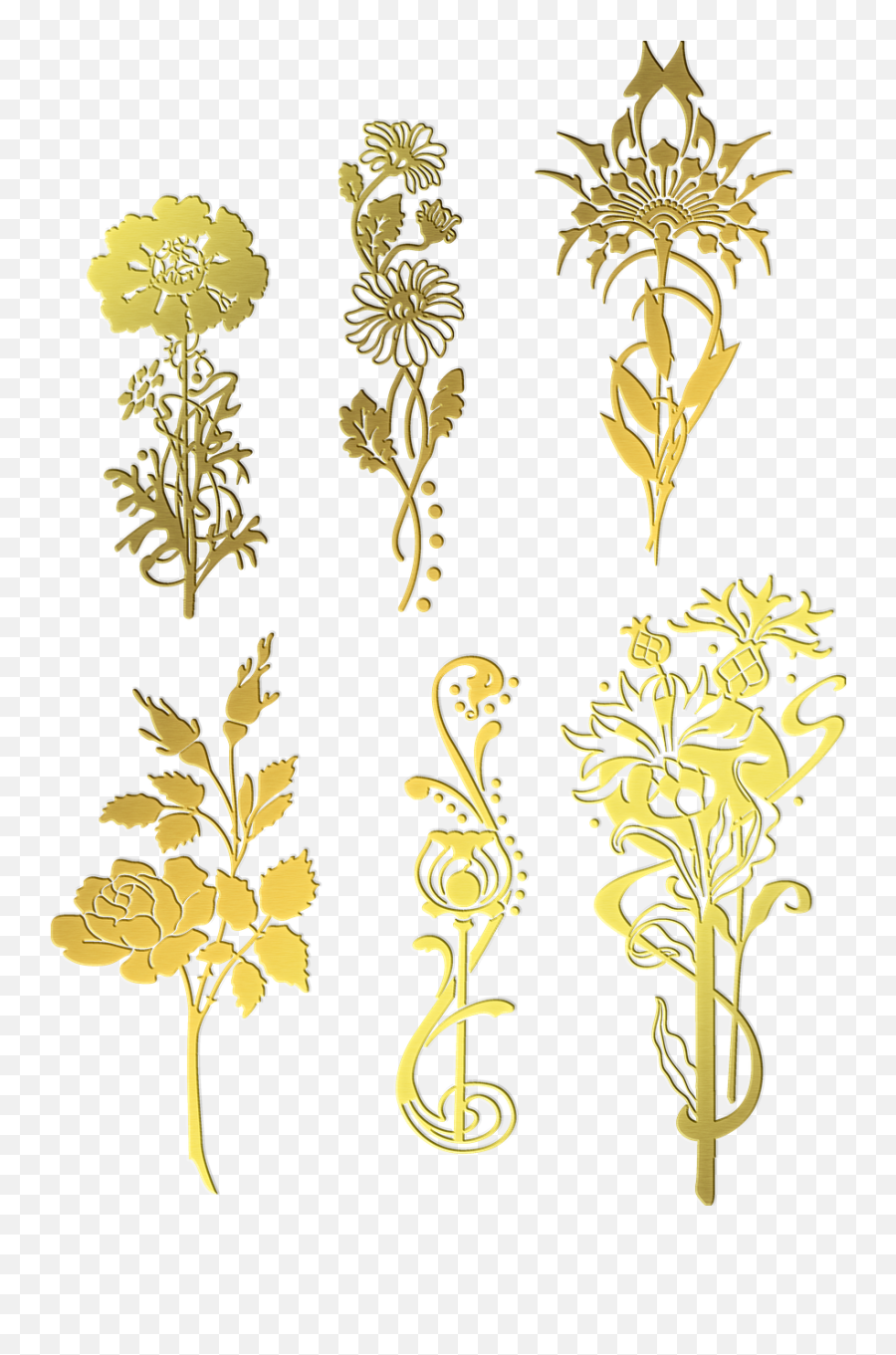 Gold Foil Flowers Flower - Free Image On Pixabay Decorative Png,Gold Flower Png