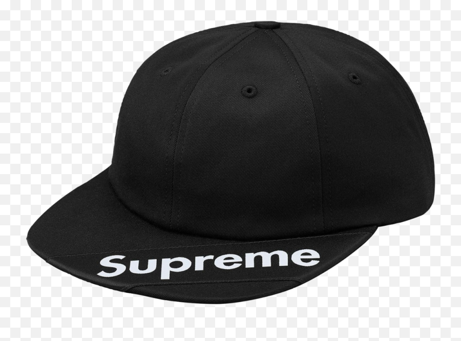 Supreme Visor Label 6 - Panel Black Used Baseball Cap Png,Supreme Hat Png