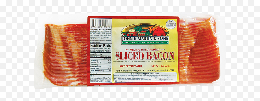 Sliced Stand Up Bacon John F Martin U0026 Sons - Turkey Bacon John F Martin Png,Bacon Transparent