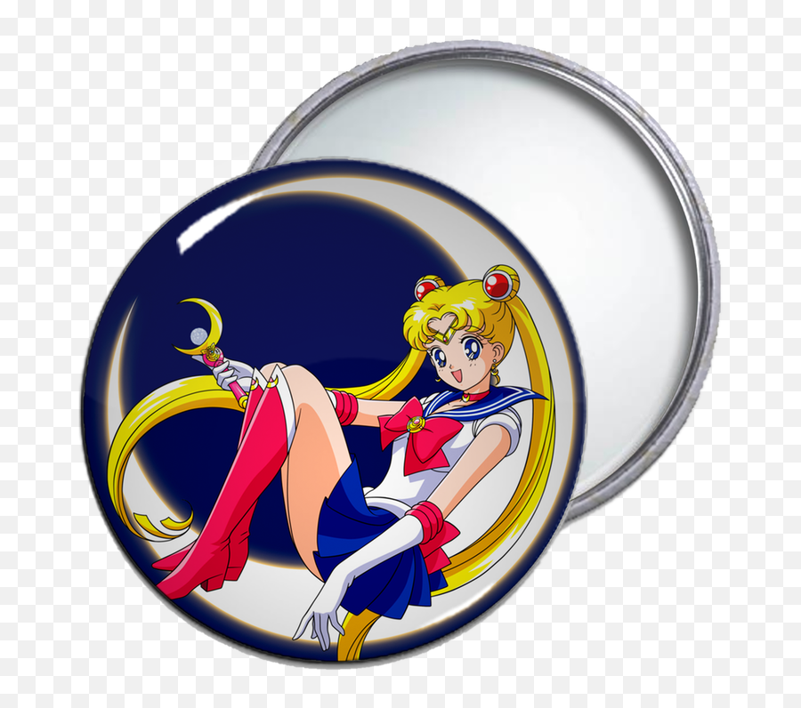 Sailor Moon With Pocket Mirror - Camiseta Negra Sailor Moon Png,Sailor Moon Logo