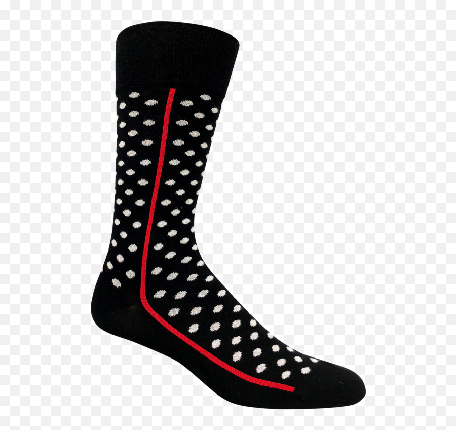 Menu0027s Dress Socks Polka Dots Red Line Black - Mens Red Dress Socks Png,Polka Dot Png