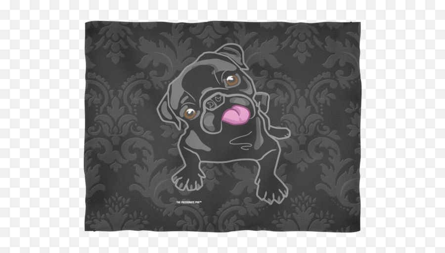 The Black Pug Fleece Blanket - Mat Png,Pug Transparent