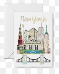 New York City Skyline Print Notecards - Medieval Architecture Png,New York City Skyline Png