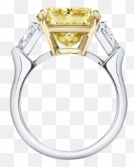 Radiant - Cut Yellow Diamond Ring Harry Winston Harry Winston Yellow Diamond Png,Yellow Diamond Png