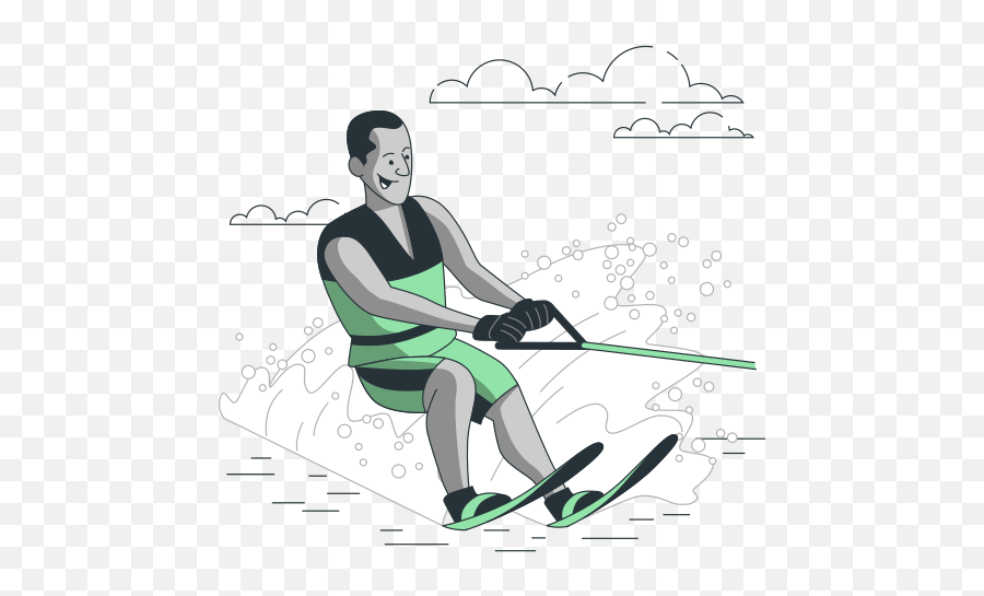 Water Ski Customizable Isometric Illustrations Amico Style - Sporty Png,Water Ski Icon