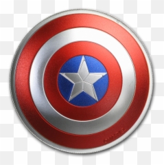 Marvel - 2016 Fiji oz Silver Domed Captain America Shield Damaged Walmartcom png