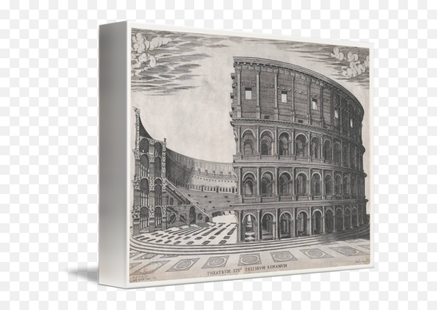 Vintage Diagram Of The Roman Colosseum By Map Store - Antoine The An Engraving Png,Colosseum Png