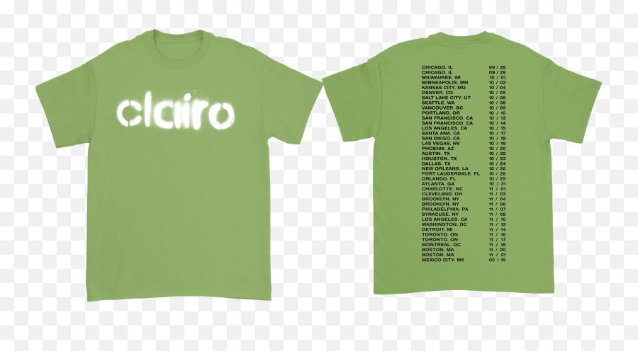 Puffed Tour Tee Green U2014 Clairo Png Shirt