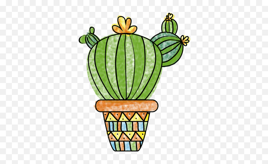 Hand Drawn Watercolor Cactus And Pot - Transparent Png U0026 Svg Watercolour Cactus In Pot,Watercolor Greenery Png