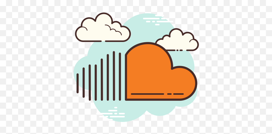 Soundcloud Icon In Cloud Style - Vertical Png,Soundcloud Icon