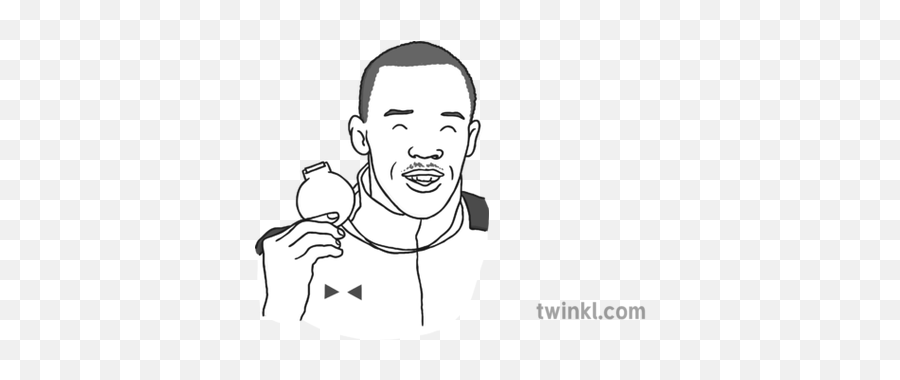 Usain Bolt Black And White Illustration - Twinkl Sketch Png,Usain Bolt Logo