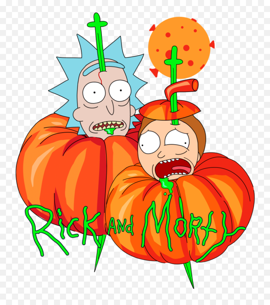 Halloween Rick And Morty By Sasha - Pumpkin Png,Morty Png