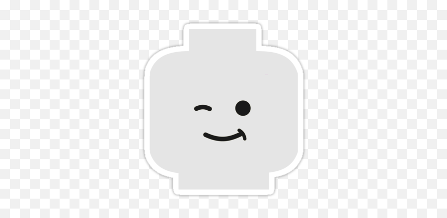 Minifig Winking Head U0027 Sticker By Chilleew Vinyl - Happy Png,White Vinyl Sticker Icon