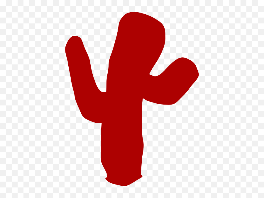 Cactus Pppp Red 2 Clip Art - Vector Clip Art Cliparts Red Cactus Png,Cactus Clipart Png