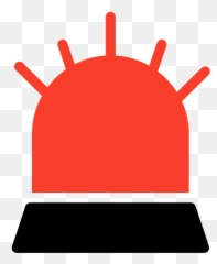 Emergency Light Police Icon - Security Double Color Red And png