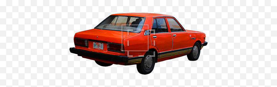 Orange Car With Stripes - Immediate Entourage Retro Car Parked Png,Racing Stripes Png