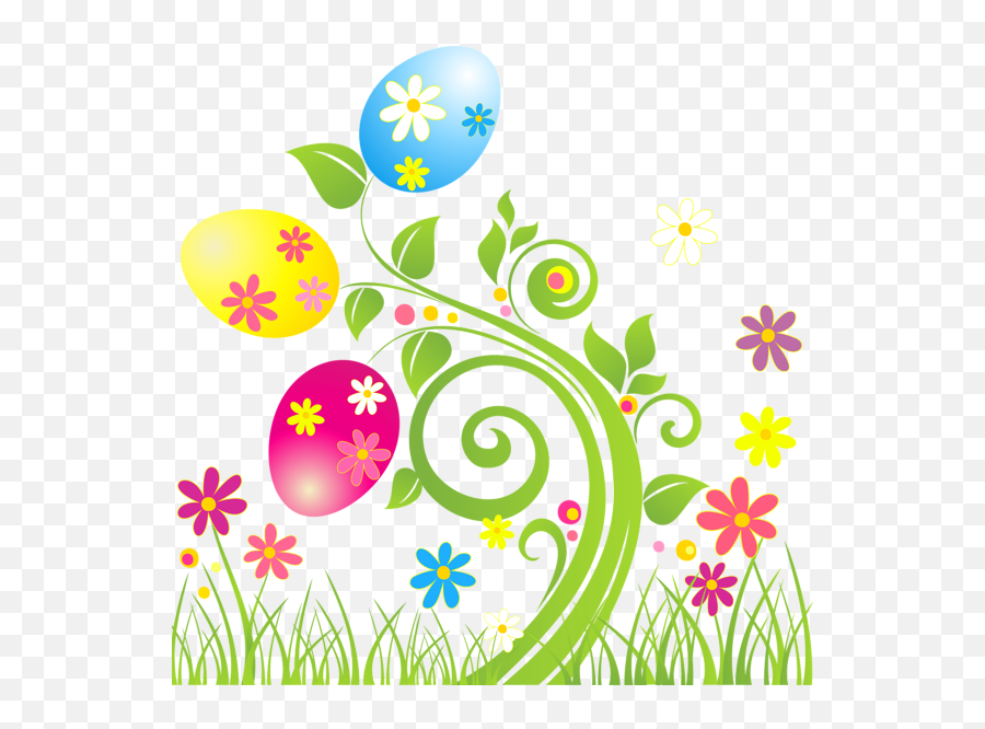 Download Clip Art Easter Egg Decoration With Flowers Png - Transparent Clip Art Easter,Flowers Clipart Transparent